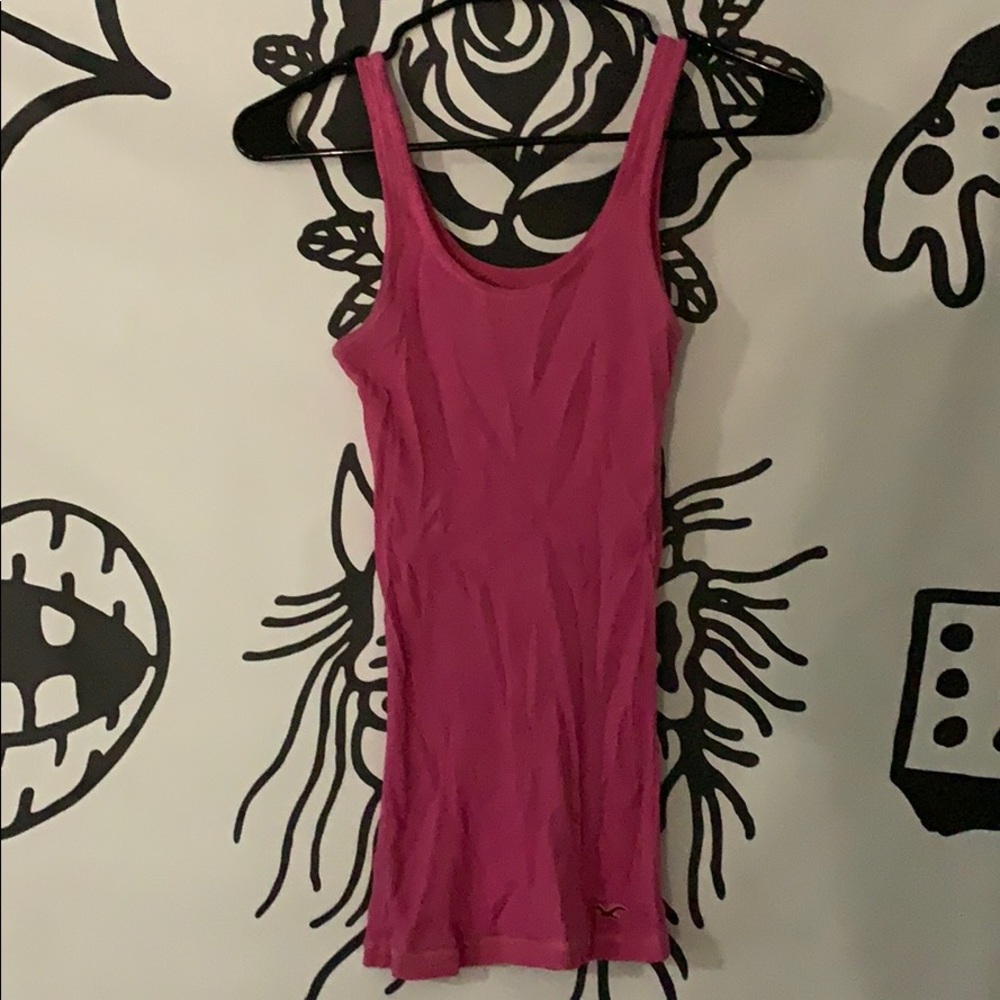 Pink hollister ribbed tank top